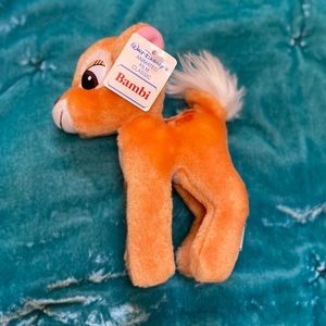 Walt Disney Productions 1980 80s Vintage Bambi Plush, 7in